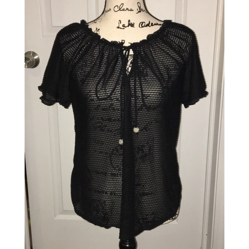 Black See-Through Flirty Blouse